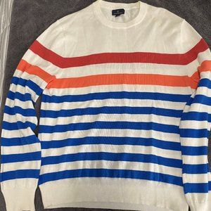Brook Brothers Cotton Stripe Crewneck Men Sweater